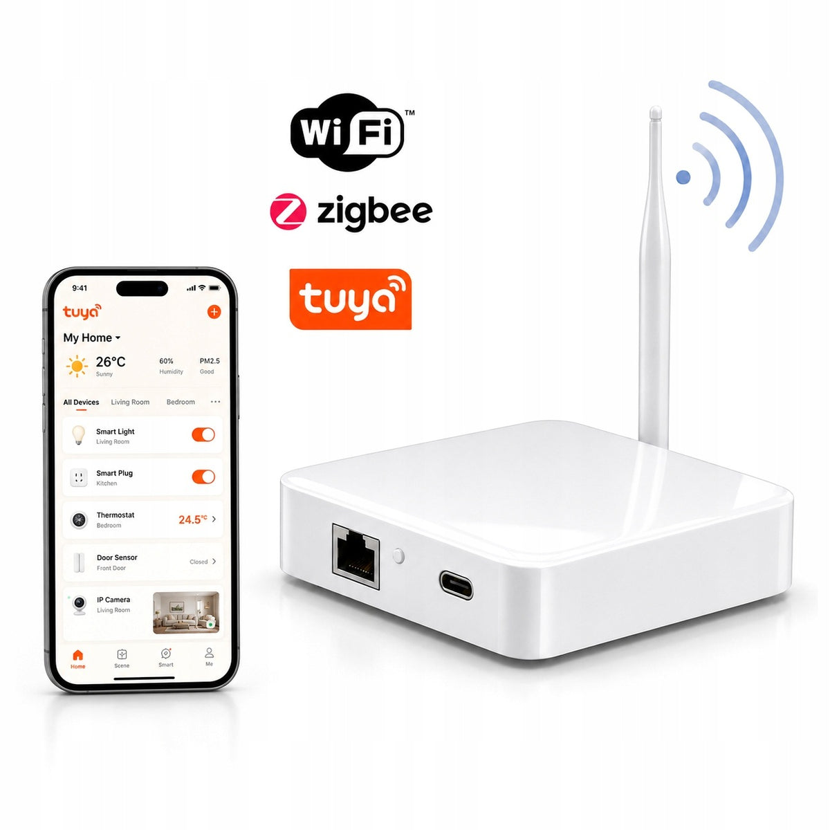 ZigBee Gateway Controller 3.0 TUYA Smart Life LAN Scene Memory ANTENNA +20dBi