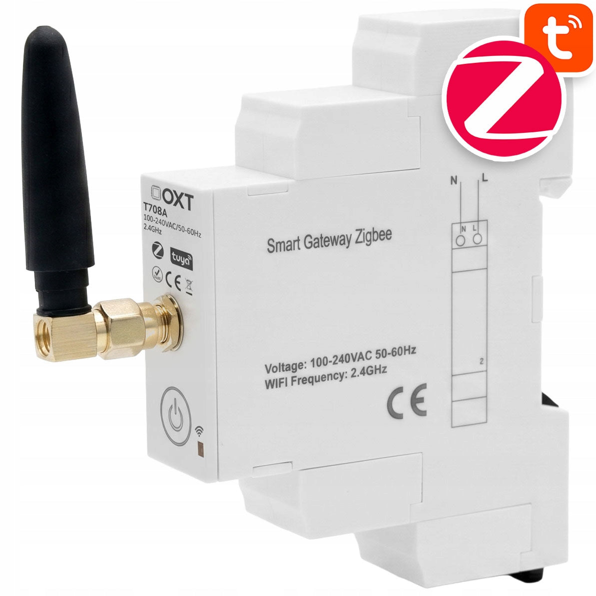 ZigBee Gateway for DIN Rail with WiFi Antenna TUYA Smart Life OXT