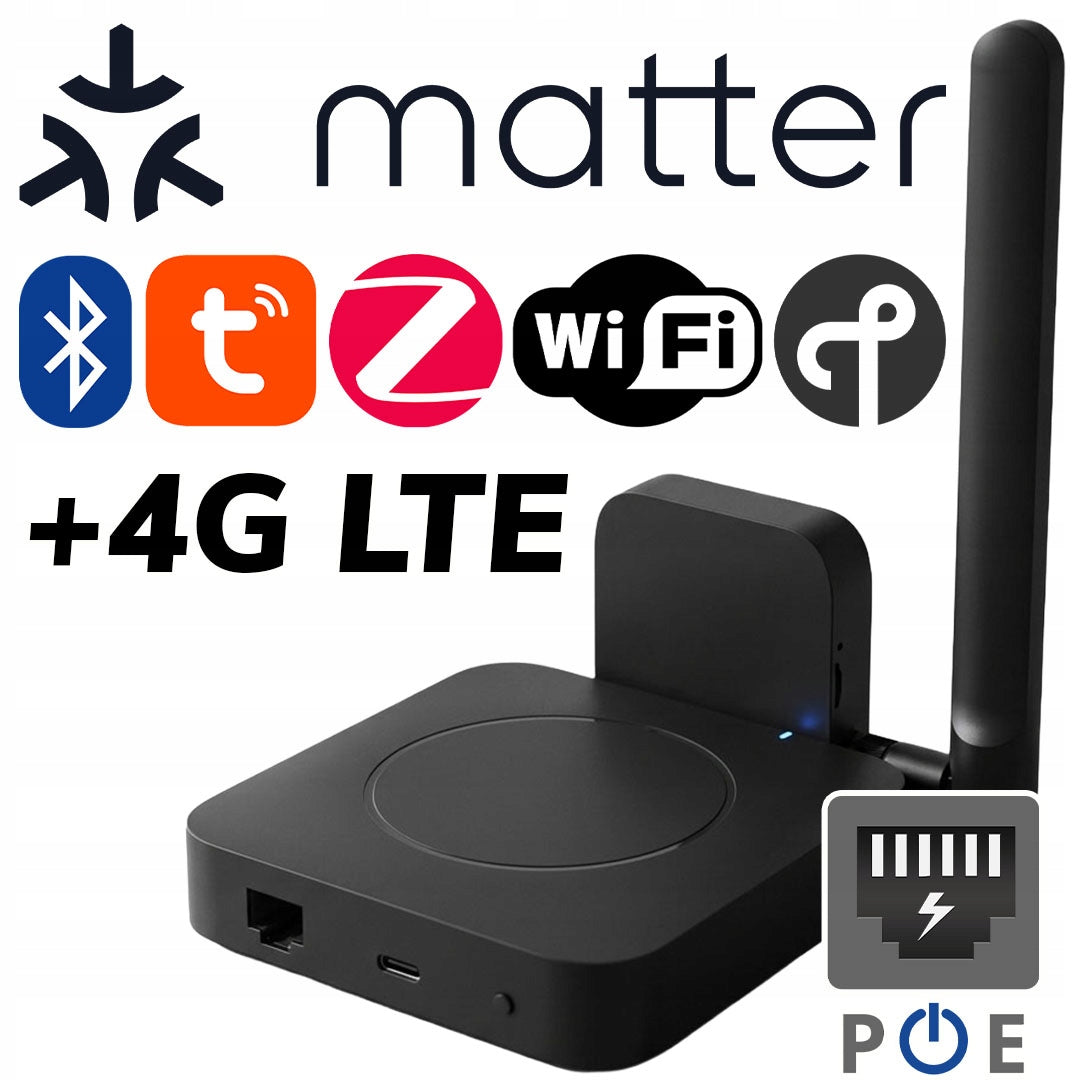ZigBee Matter Thread Bluetooth PoE WiFi 2.4/5GHz Gateway TUYA + 4G LTE
