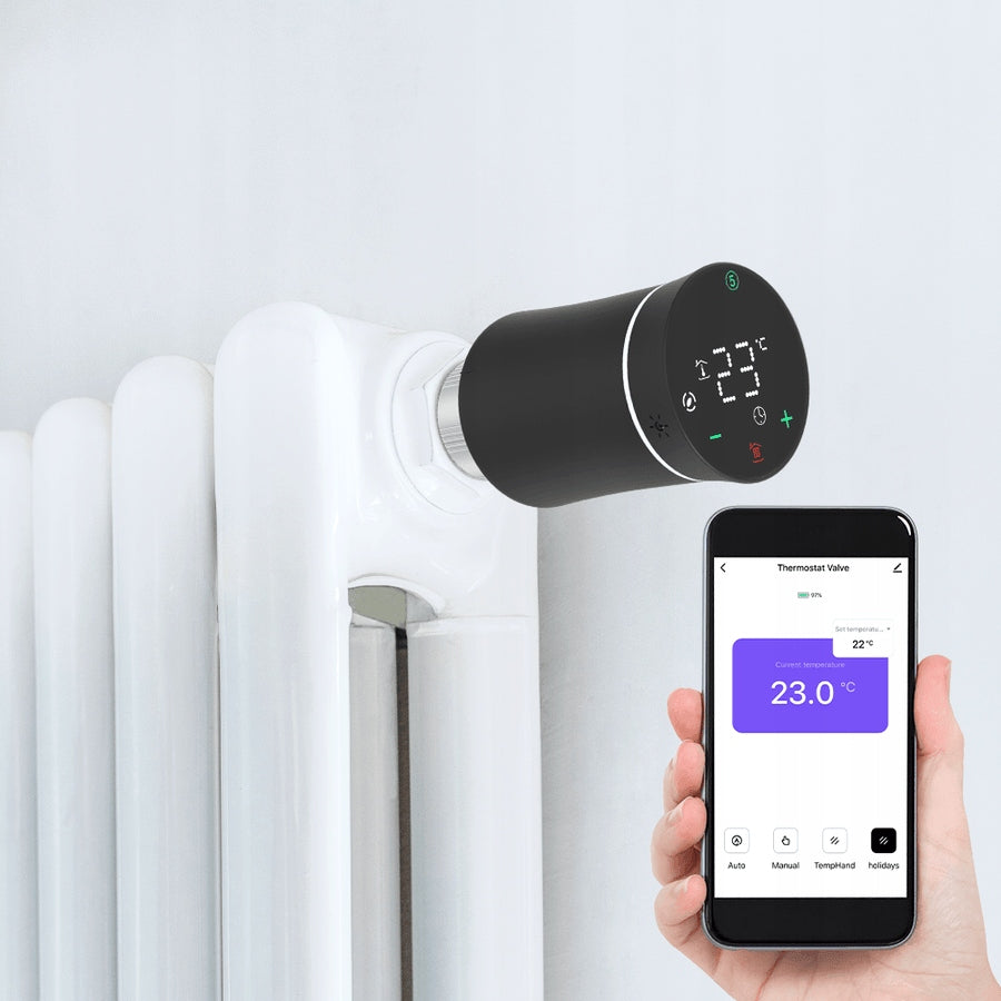 ZigBee Tuya Smart Radiator Valves Save TRV Energy Black Packaging status original