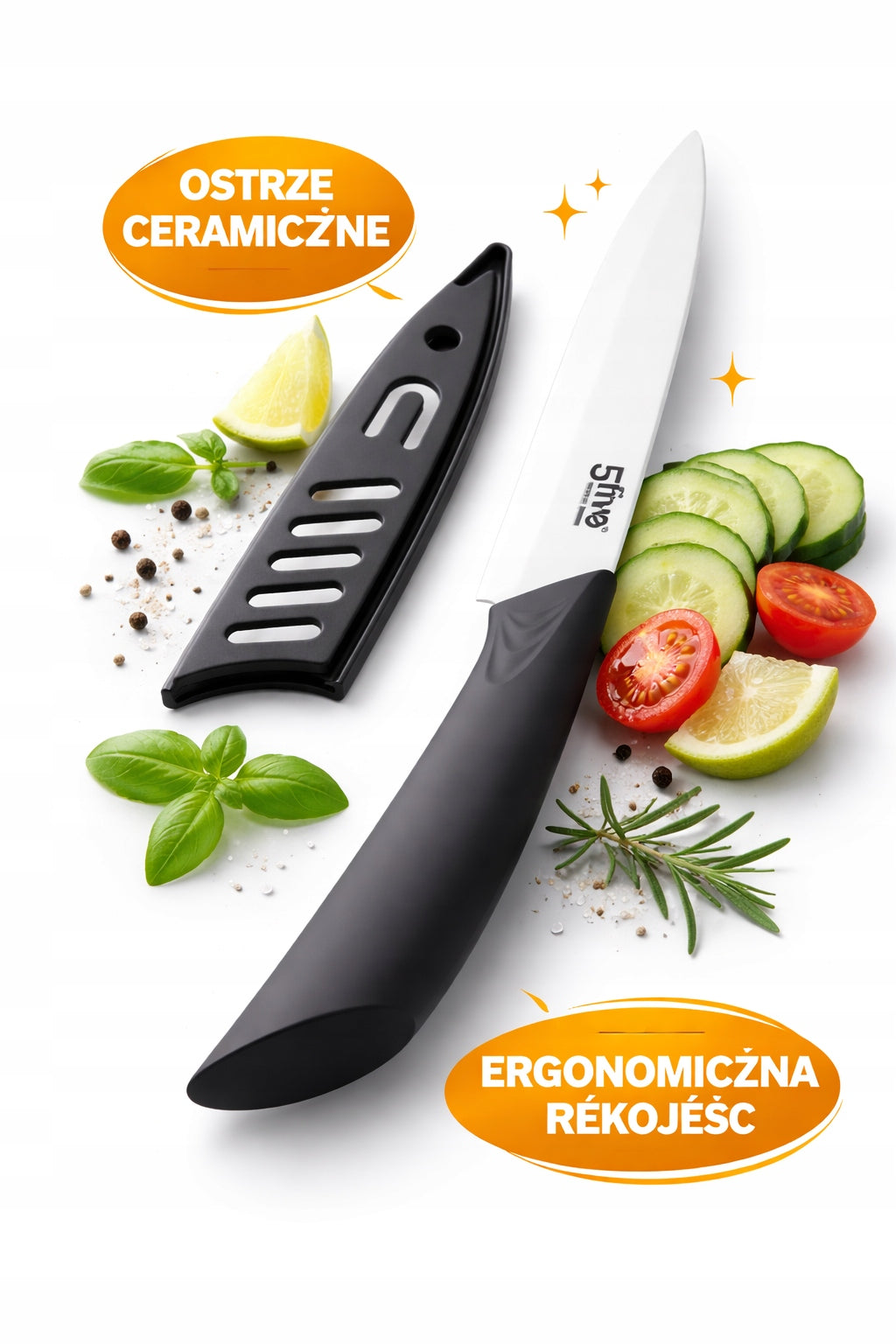 Zirco Ceramic Knife 24.5 cm Blade Ceramic Pouch For Meat Fruit Vegetables Manufacturer code 146632FR
