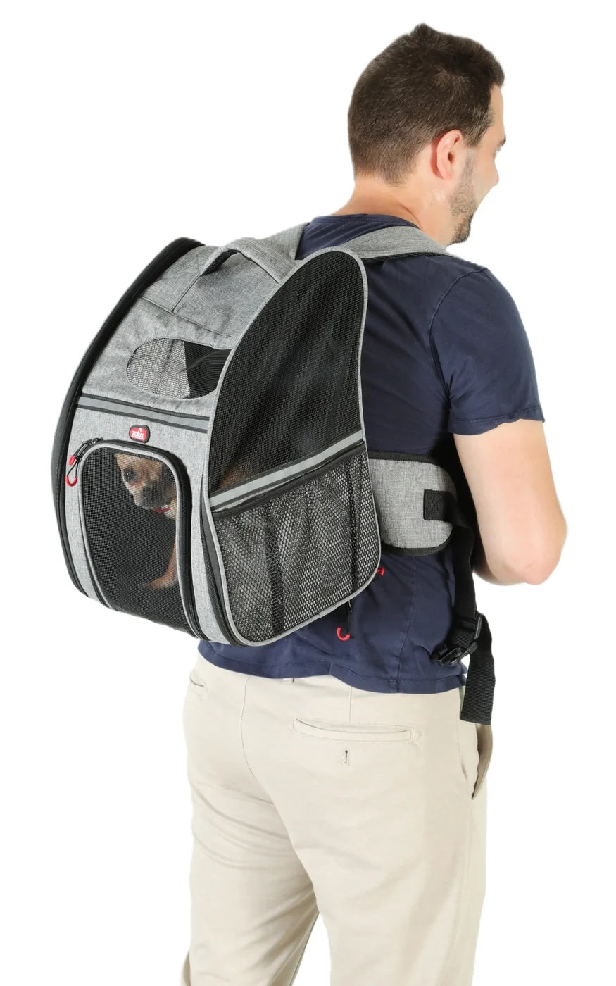 Zolux Backpack Dog Transporter Fabric Grey S/M 25x42x32cm 403066 Manufacturer code 403066