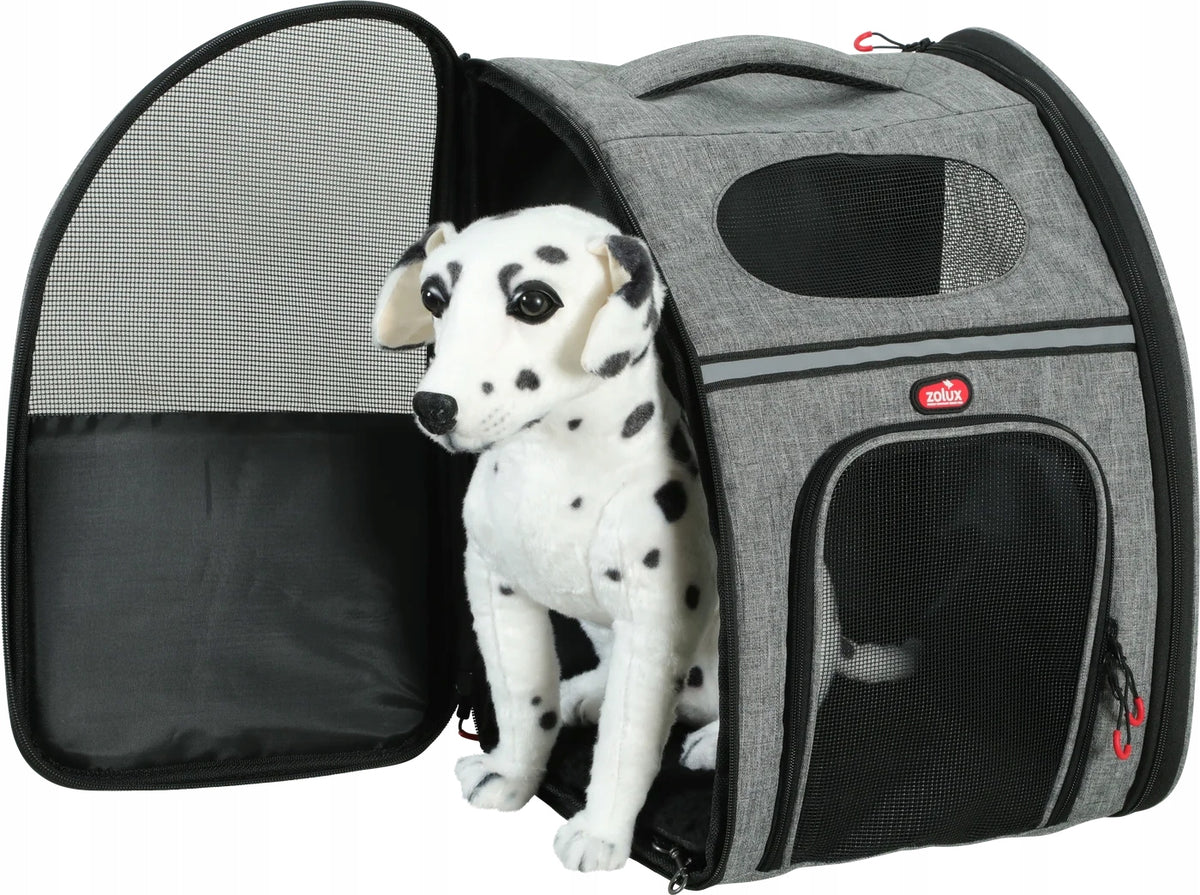 Zolux Backpack Dog Transporter Fabric Grey S/M 25x42x32cm 403066
