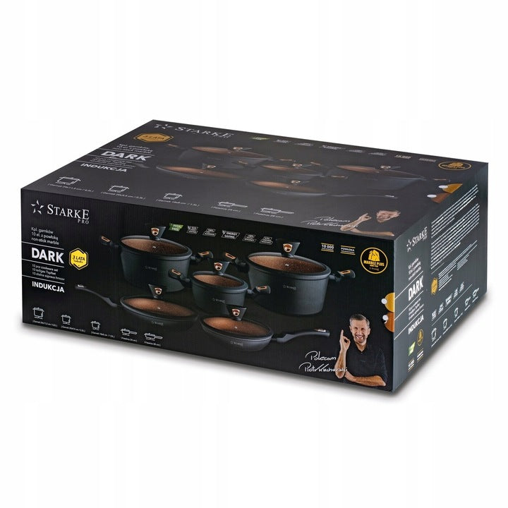 Puodų rinkinys Starke Pro, Dark Copper, 10dalių
