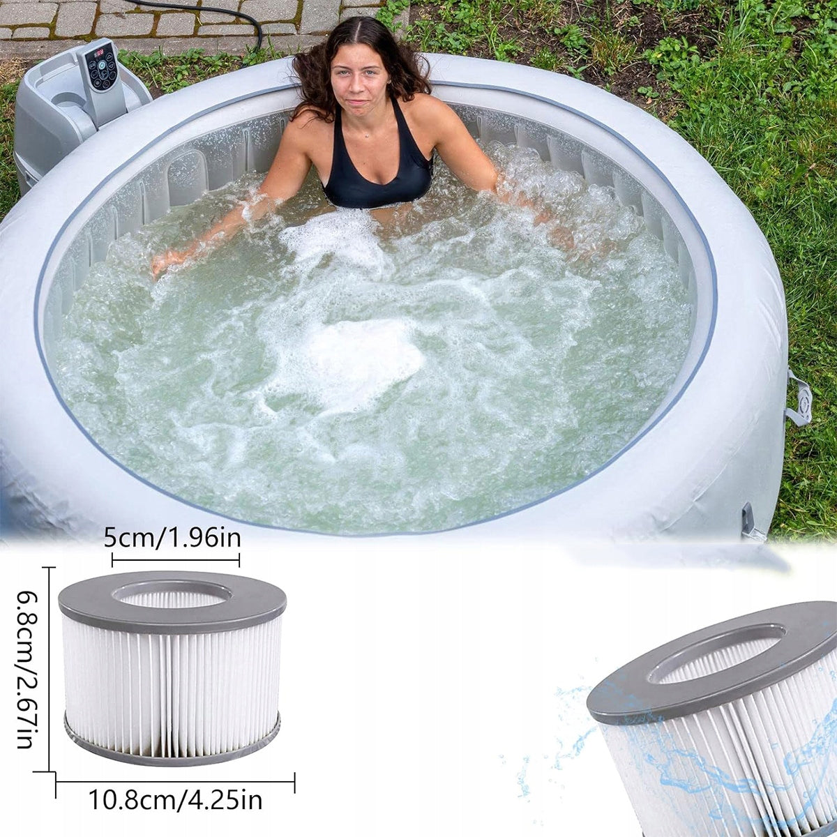 SPA filtro kasetė, 4 vnt., pripučiamiems baseinams MSPA