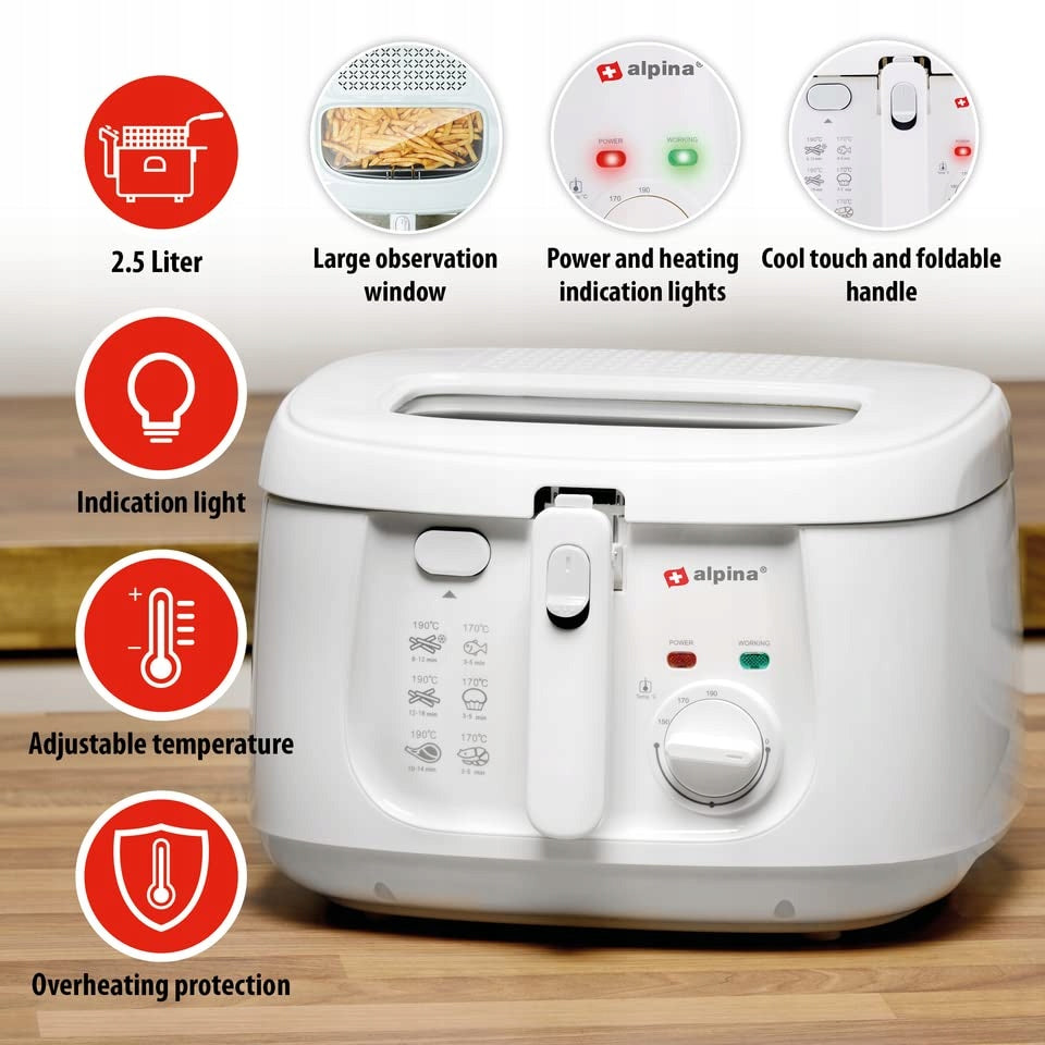 alpina air fryer - air fryer - 1800 Watt - 2,5 Model DF165