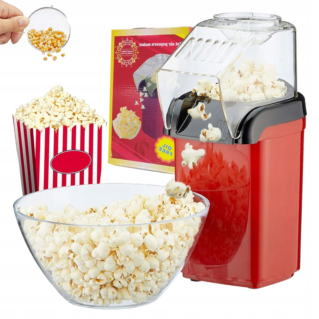 automatic machine homemade popcorn machine without fat and oil 1200w