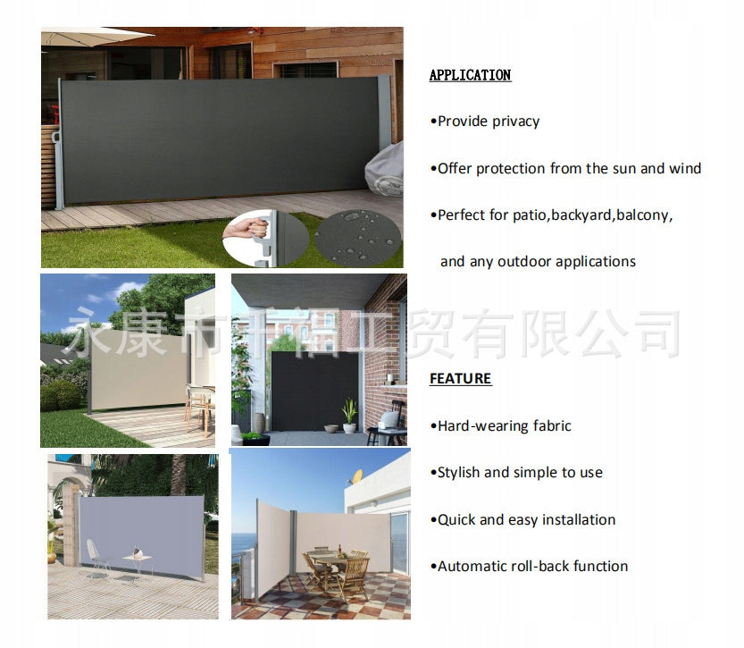 awning vertical roller shutter terrace black coated does not get wet 180 x 350 Manufacturer code 63079098