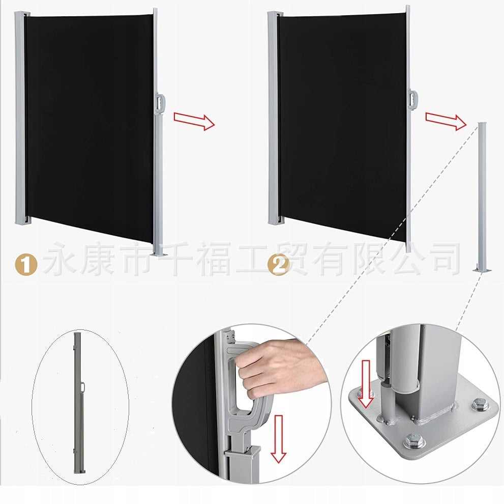 awning vertical terrace blind black coated does not get wet 160 x 300 cm Manufacturer code 63079098