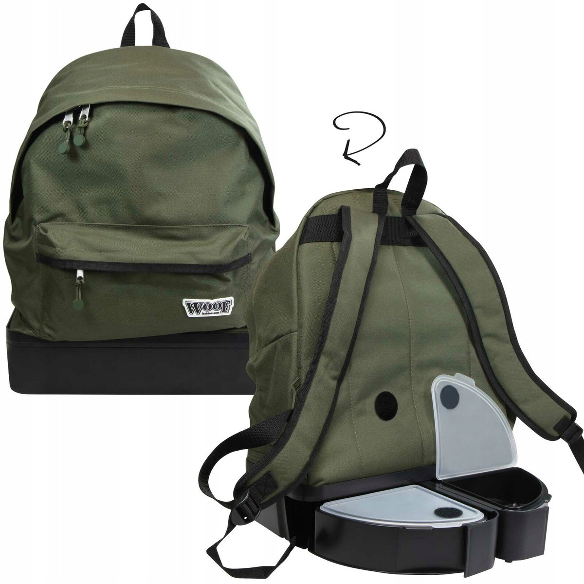 backpack TRIPS WITH DOG water food containers kh