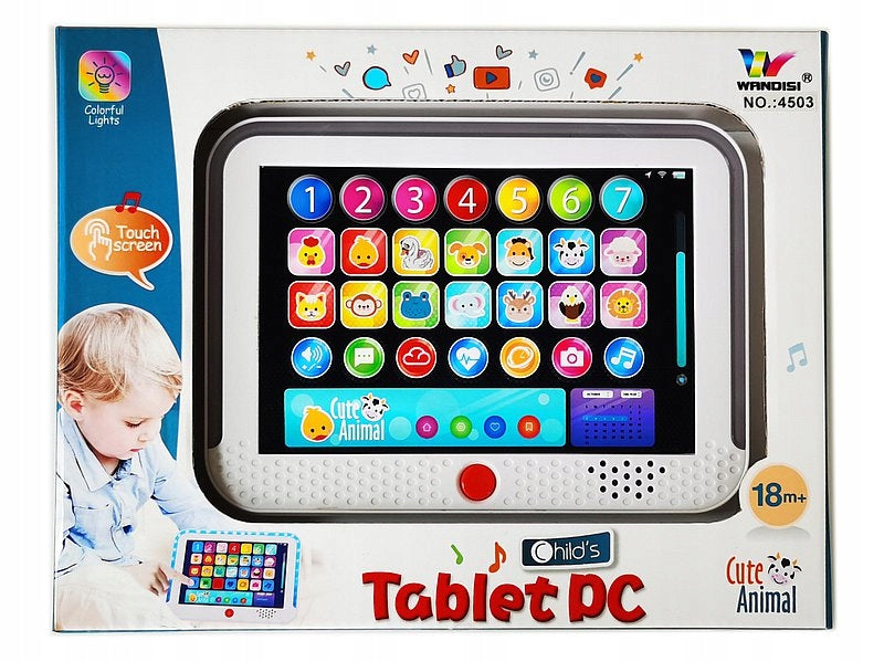 battery operated educational tablet touch screen, animals and numbers, English