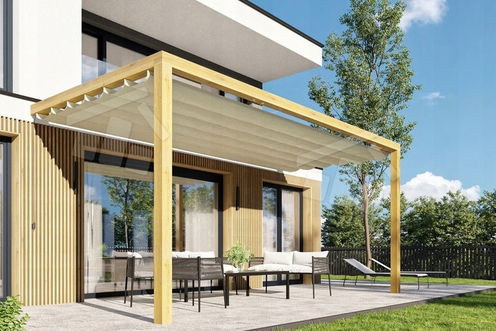custom-made fabric roof - lightweight and durable sail for terrace and pergola Kind shade sail