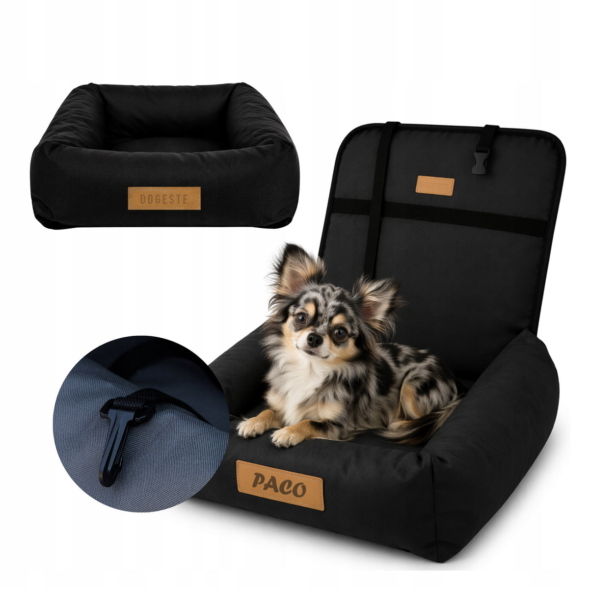 dog car seat transporter PREMIUM engraving FREEBIE name leash