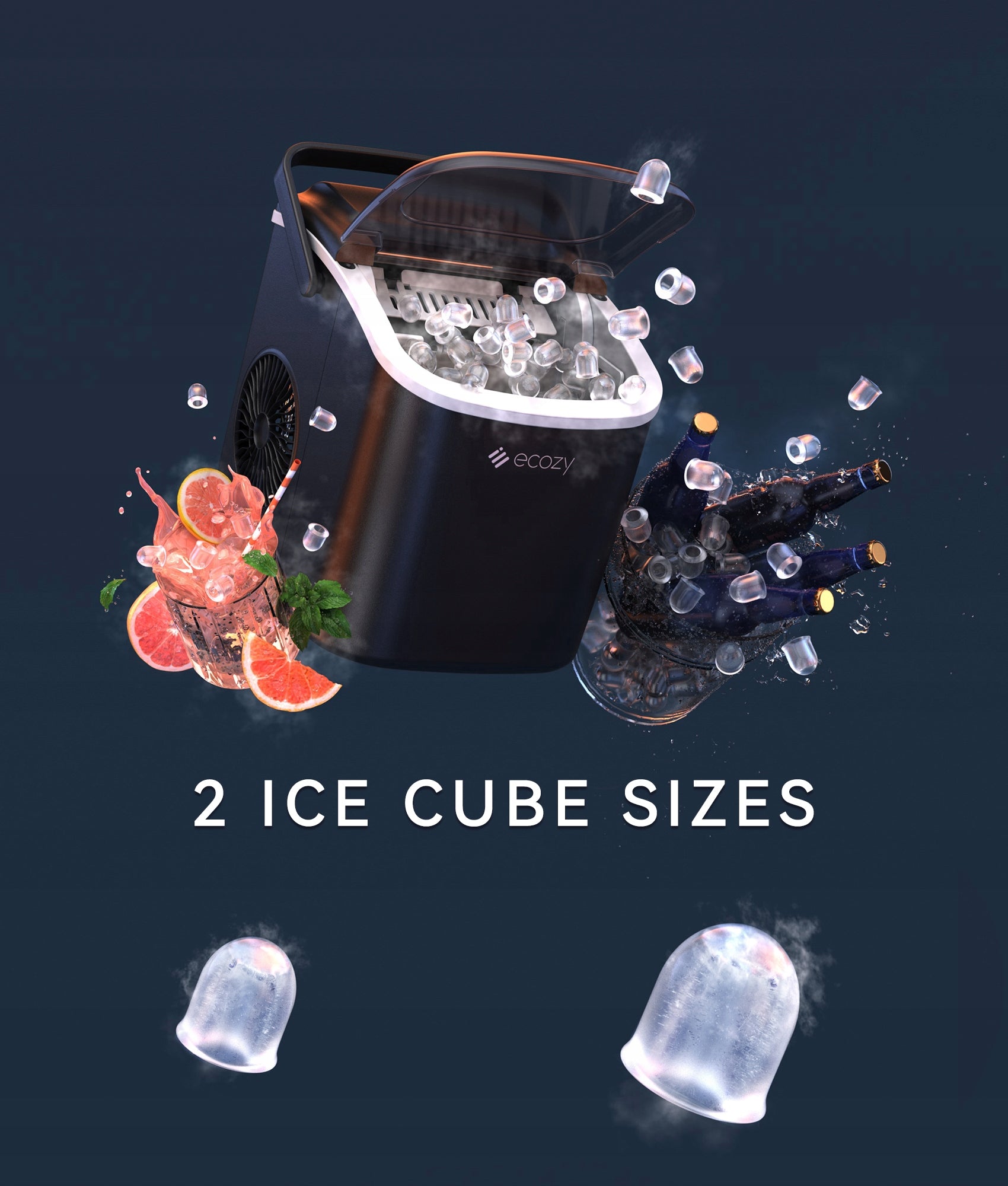ecozy Portable Ice Maker Self-Cleaning 9 Ice Cubes in 6 Mins 12kg Daily EAN (GTIN) 0754712946117