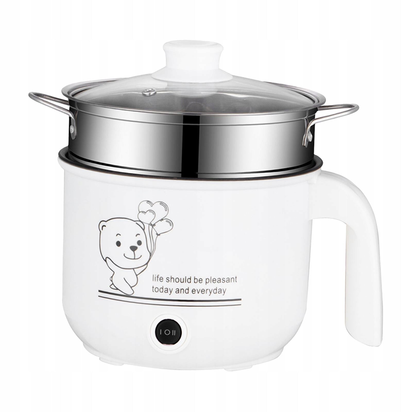 electric Hot Pot Nonstick Dry Protection Electric Cooker with steamer White Packaging status original
