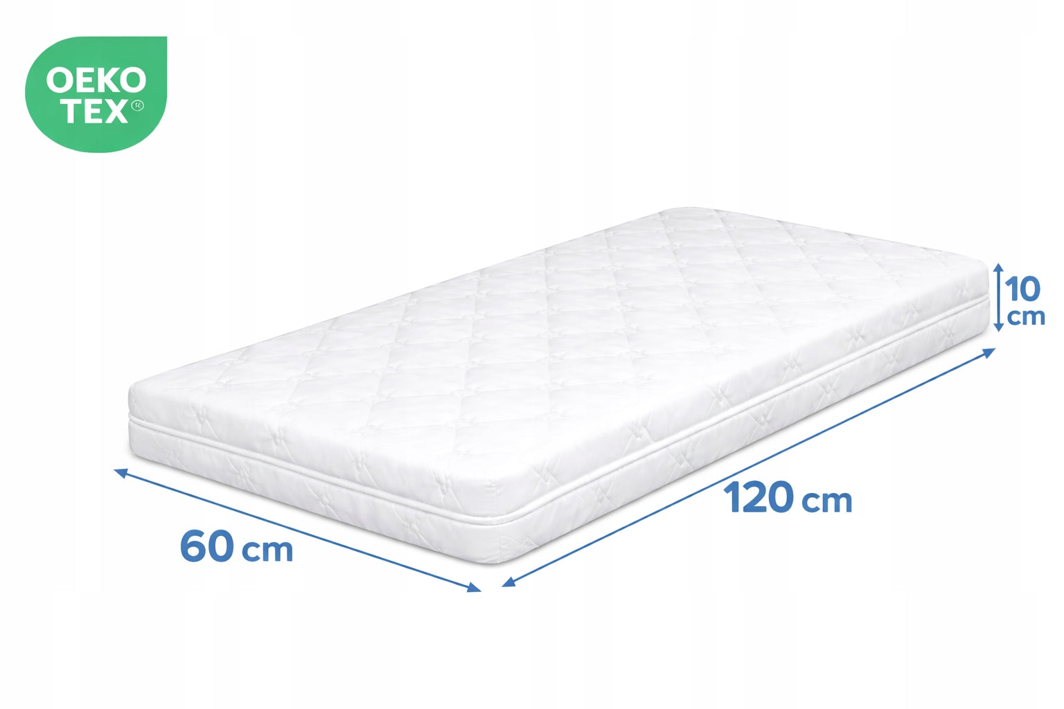 foam mattress 120x60x10 ANTI-ALLERGIC for children's bed CERTIFIED Manufacturer code MP PIK BL 120/60/10