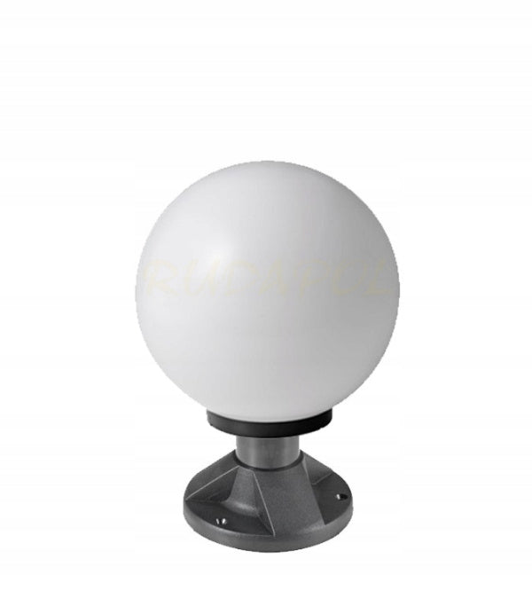 garden lamp Post h 20 smooth with ball 25 milk shade