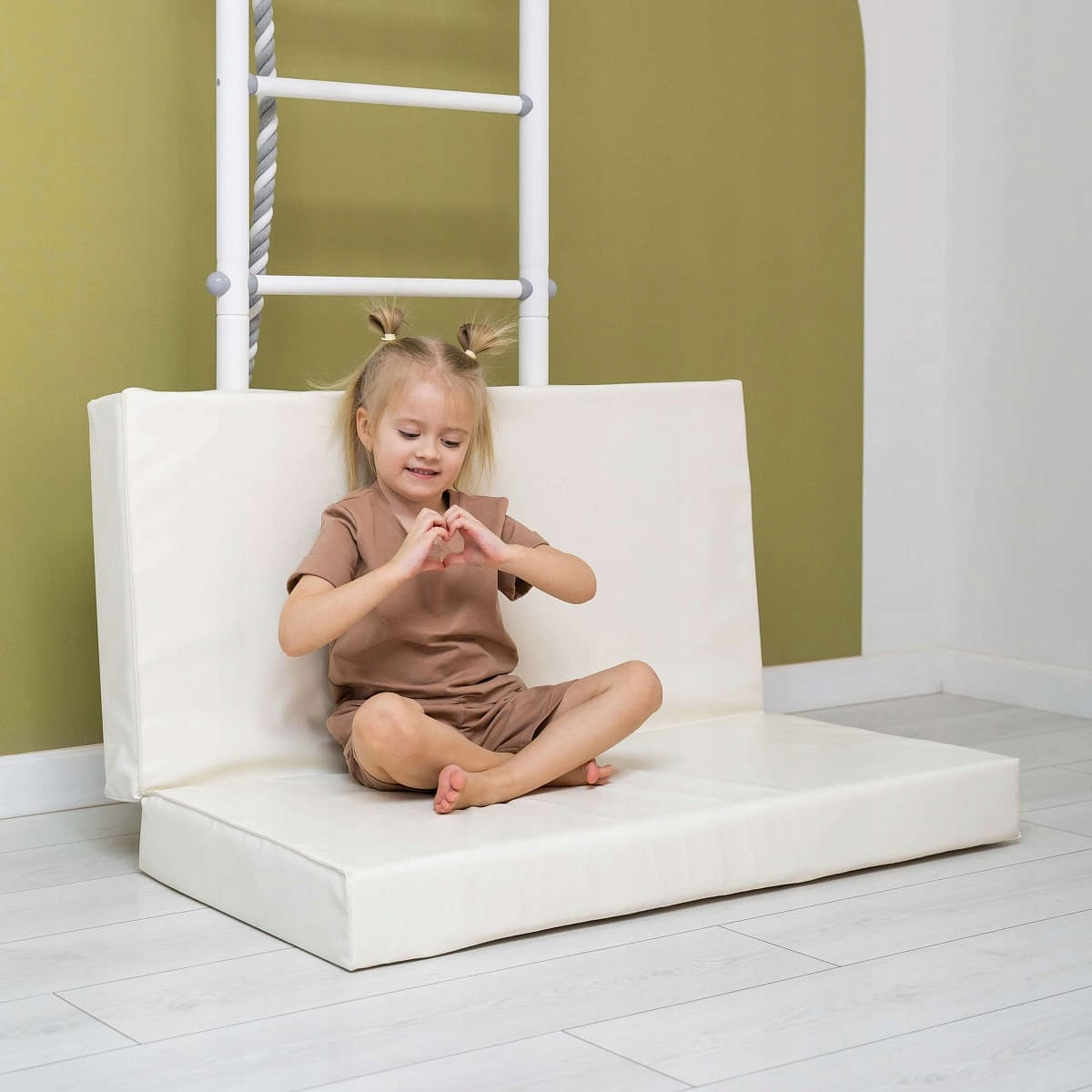 gymnastic mattress 100x100x10 two-piece grey Brand Małpiszon