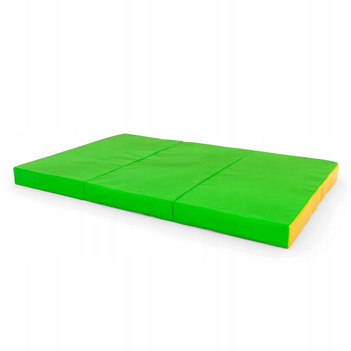 gymnastic mattress Comet 150x100x10 three-piece light green-yellow