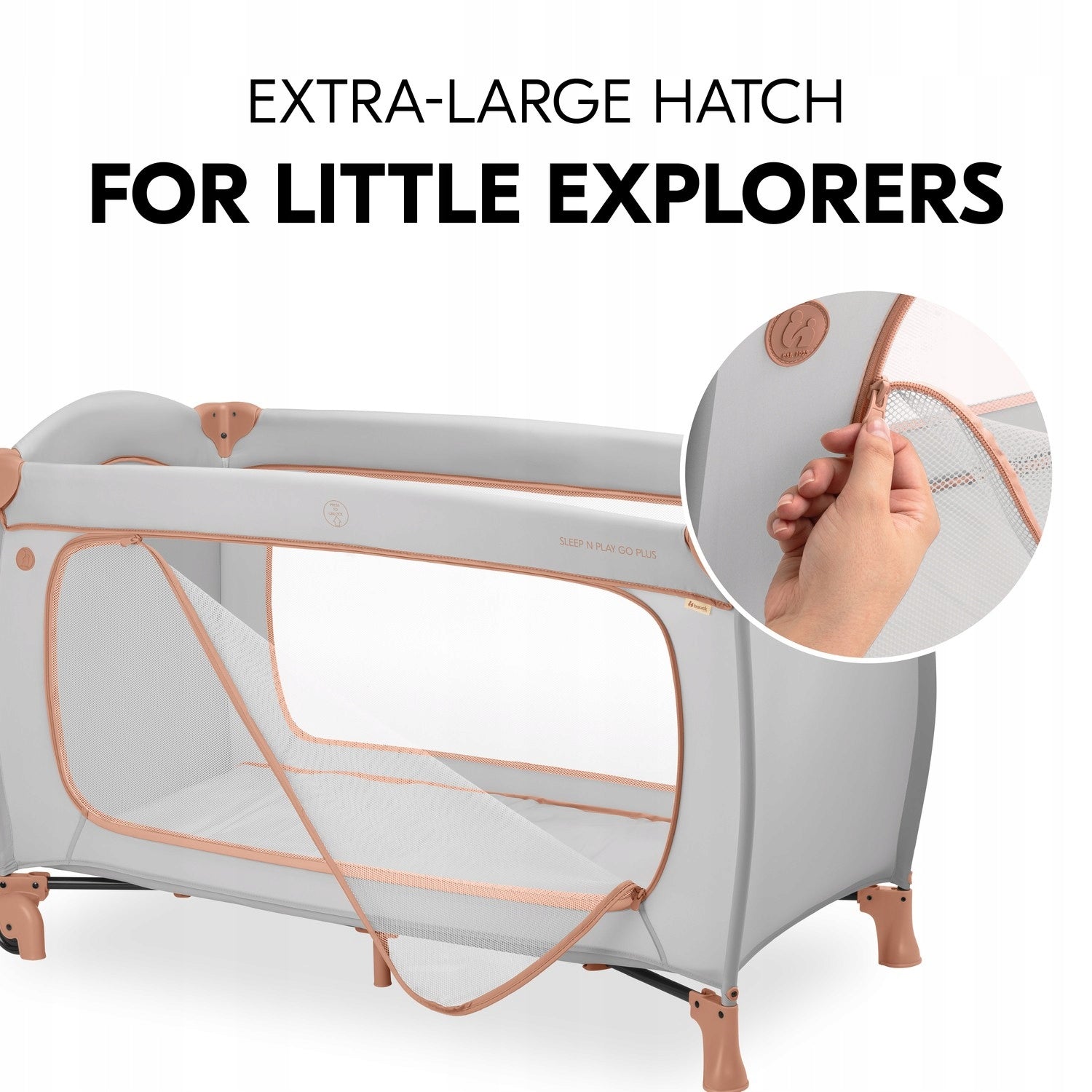 hauck Sleep N Play Go Plus Dusty Cork Travel Cot Brand Hauck
