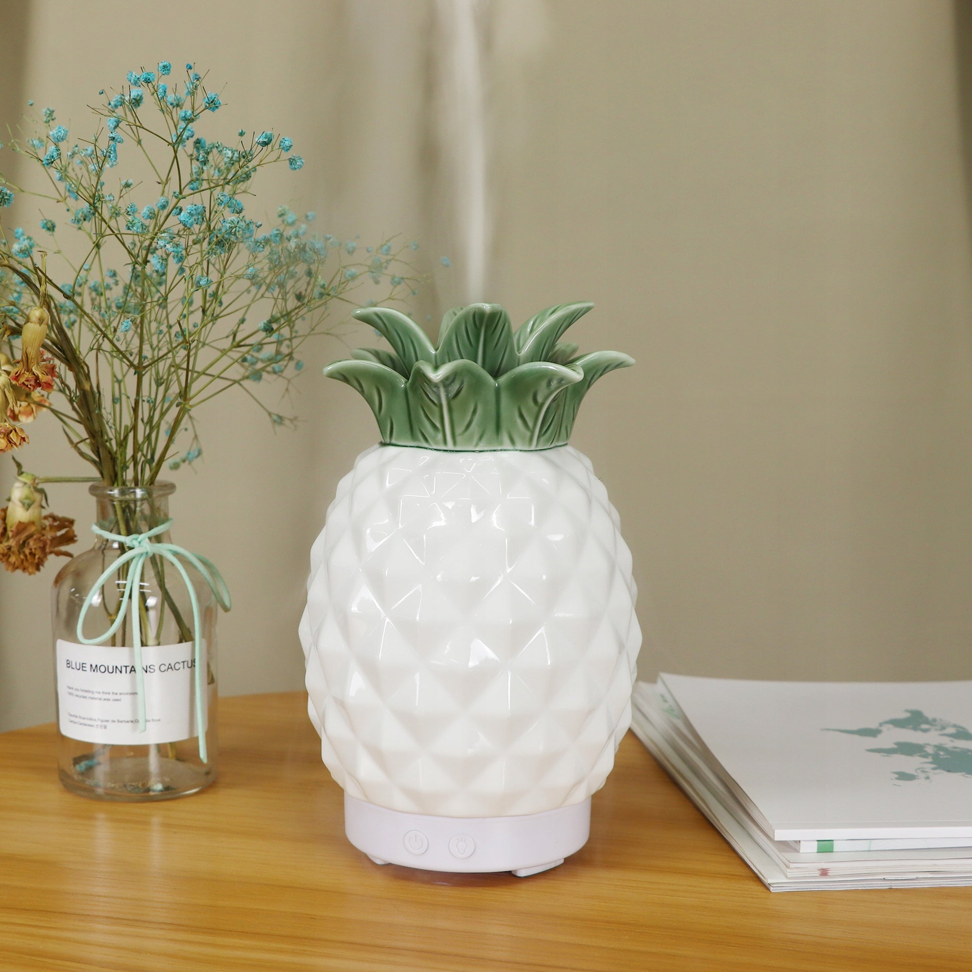 humidifier pineapple diffuser Ceramic small white led ultrasound Brand no brand