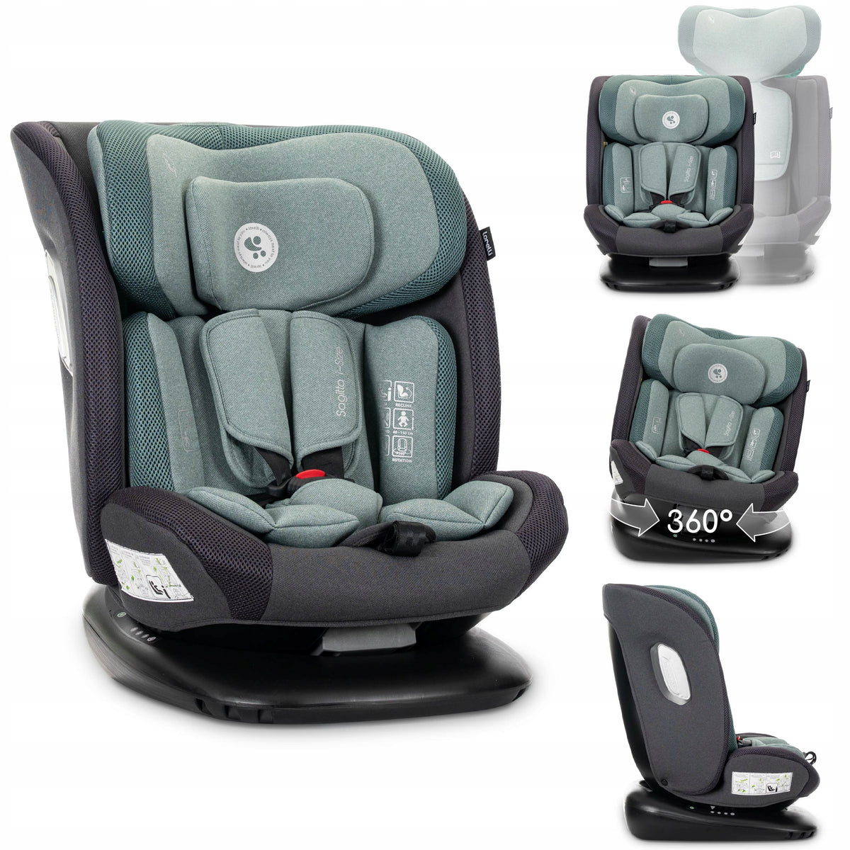 i-Size swivel car seat 360 per belt 40-150cm Lorelli Sagitta