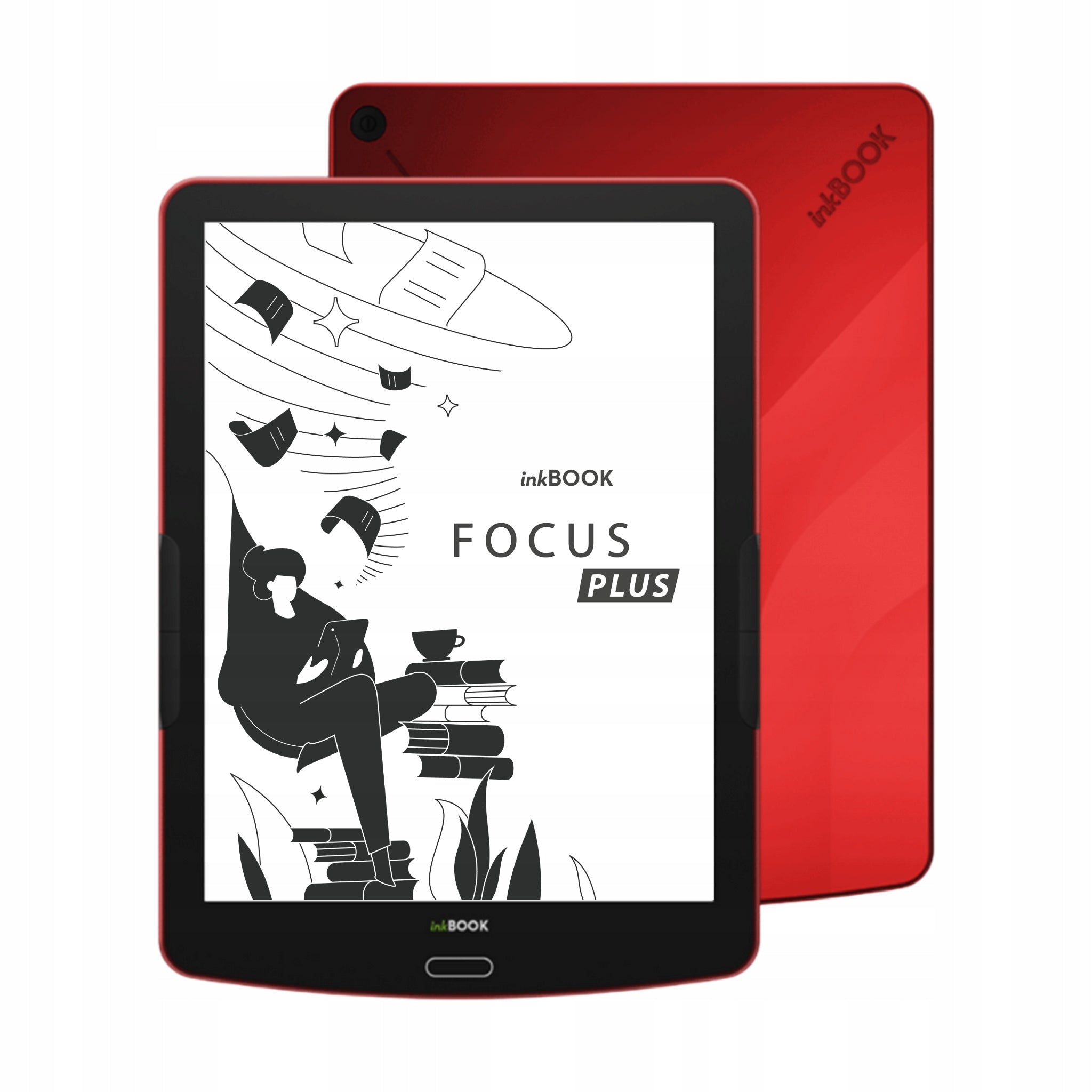 inkBOOK Focus Plus RED 7.8" with Legimi, Kindle, Kobo, Empik Go apps