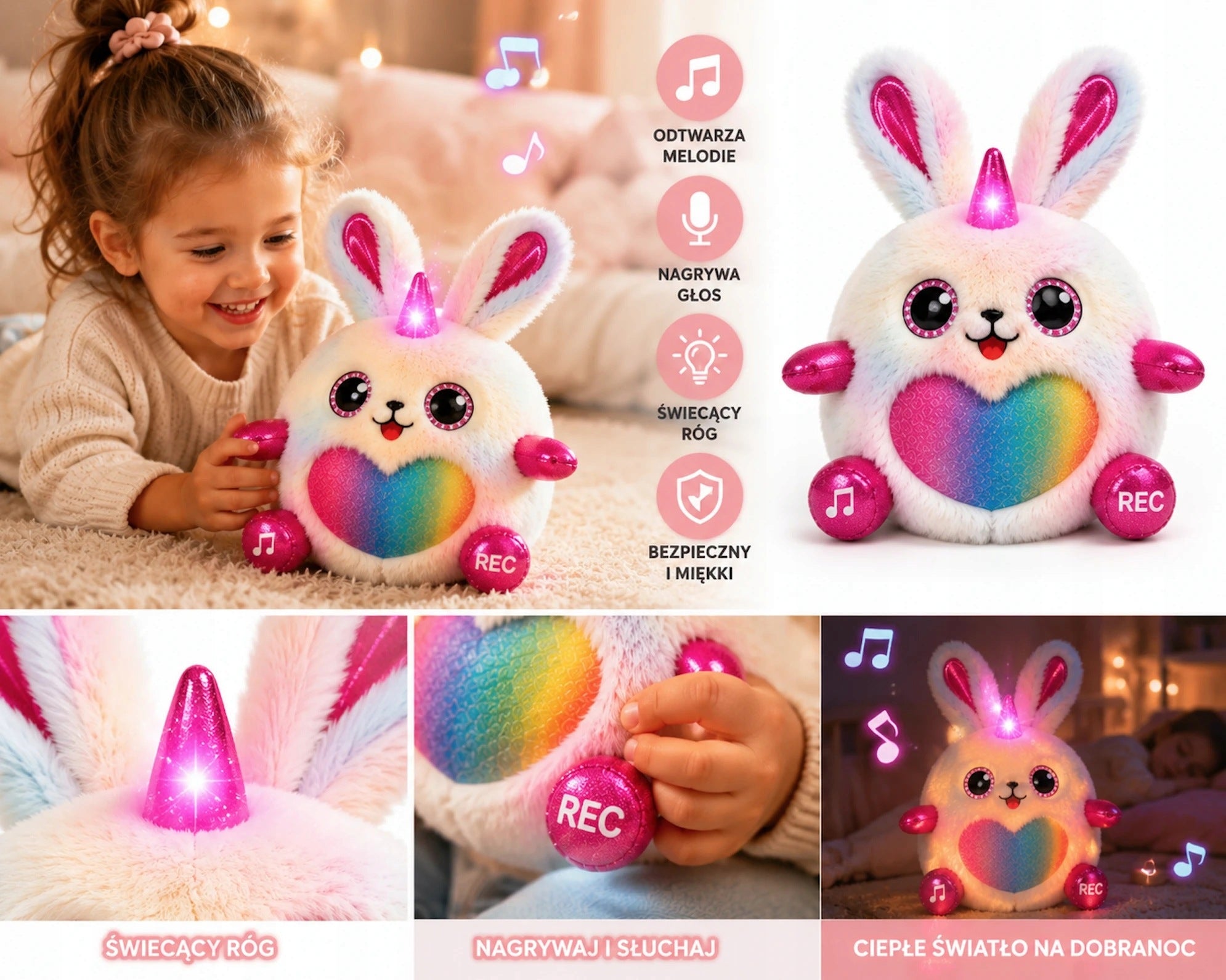 interactive stuffed animal plush toy unicorn bunny gift for child Manufacturer code 77439