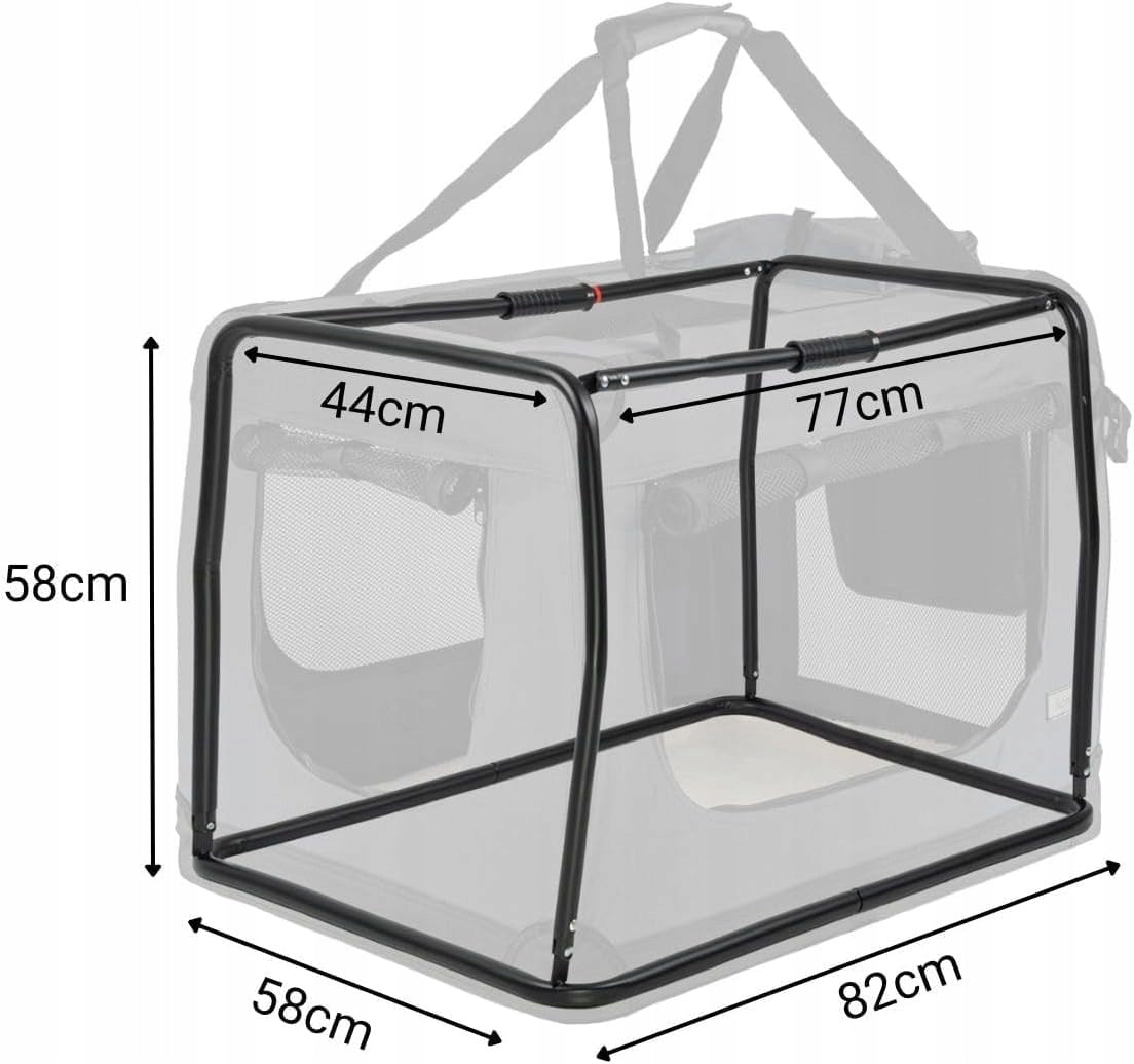 lionto Folding Transporter for Dog and Cat Grey 82x58x58cm up to 18kg Brand Lionto