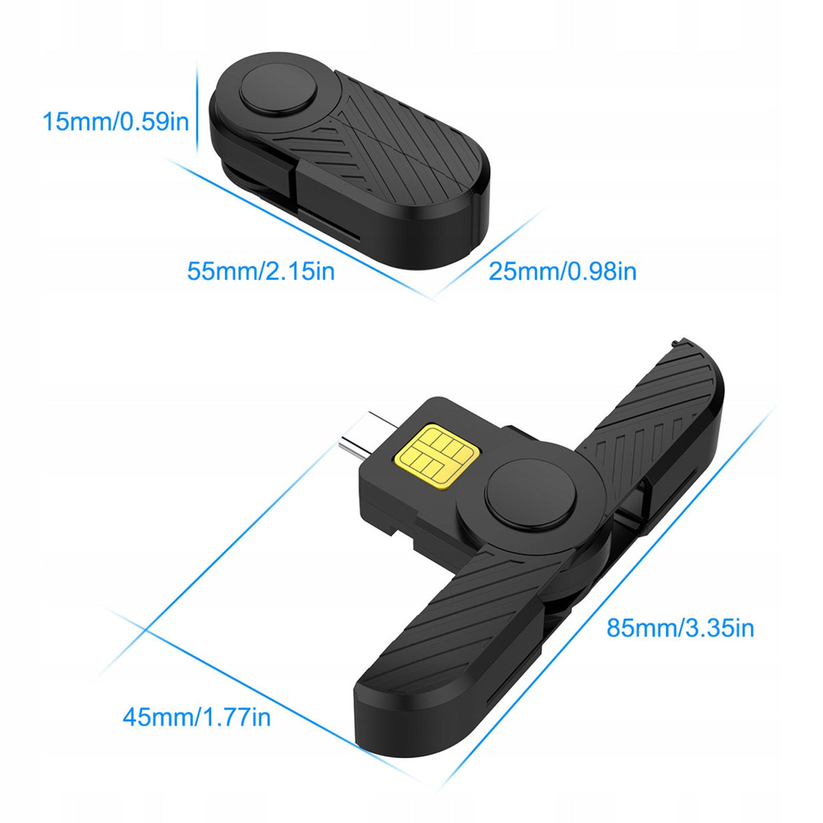 mTacho | DRIVER CARD READER| TACHOGRAPH|TACHO| DRIVERS|USB-C Manufacturer code Czytnik kart inteligentnych-składany-czarny
