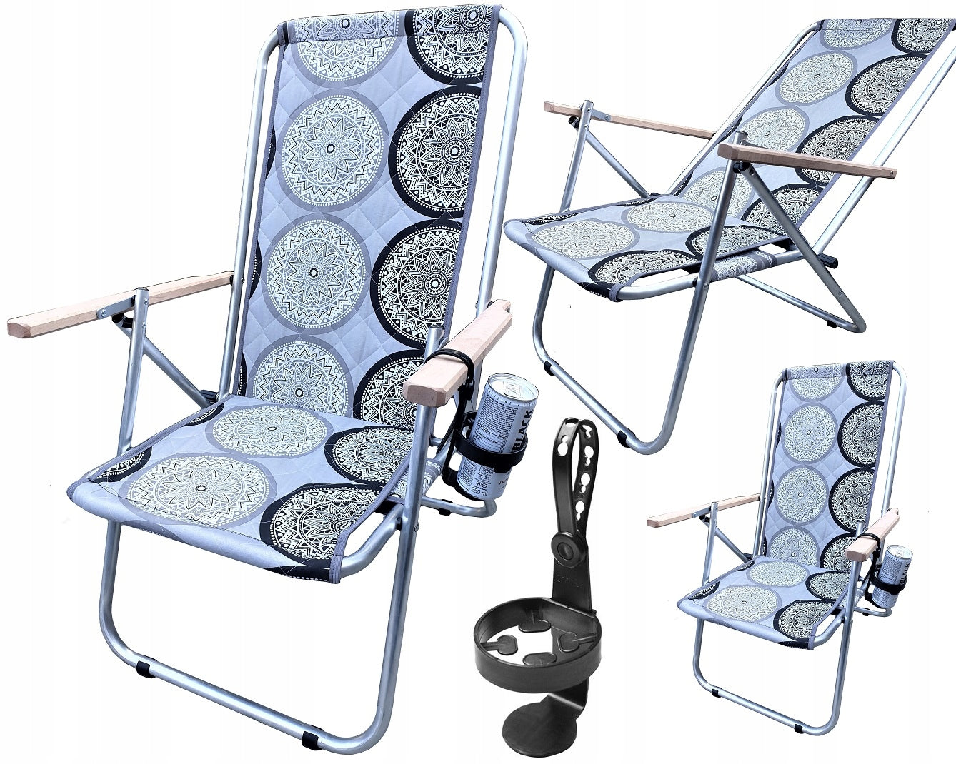 made in Poland BEACH / GARDEN SUNBEDS UP TO 150 kg - STEEL + HANDLE Manufacturer code 9795805165269
