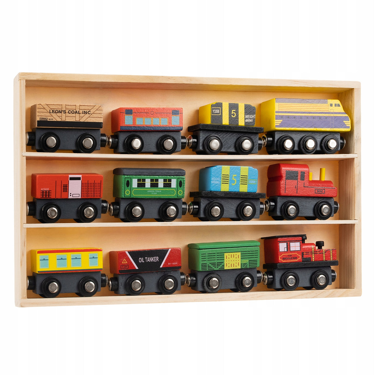 magnet train - 3 locomotives + 9 wagons - wooden railway EXTENSION EAN (GTIN) 5900779950368