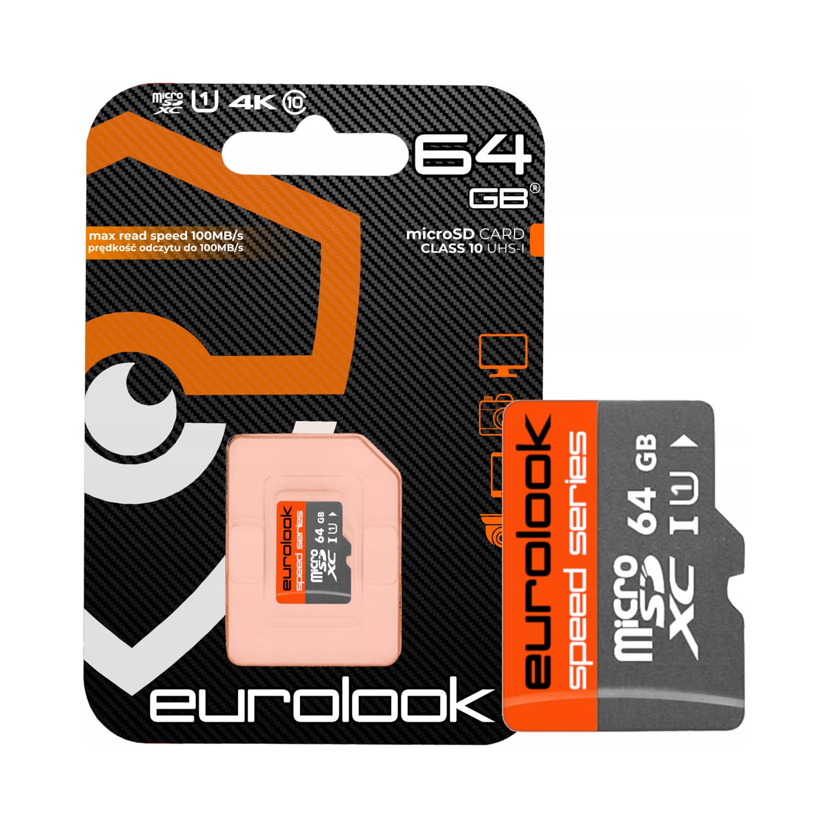microSD Memory Card EUROLOOK 64GB Class 10 Dedicated For V30 WiFi Cameras Manufacturer Eurolook