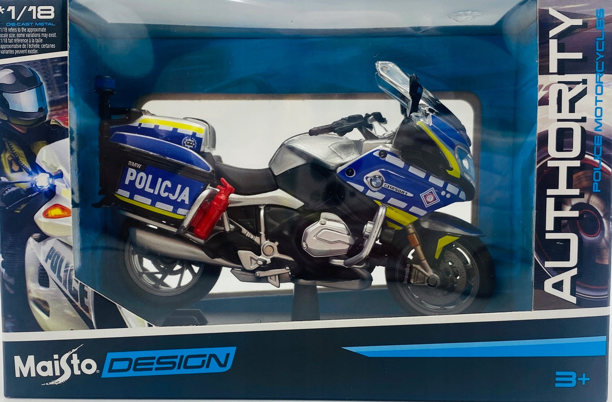 motorcycle BMW R 1200 RT POLICE Poland WRD on stand model 1:18 Maisto Manufacturer code 61368947