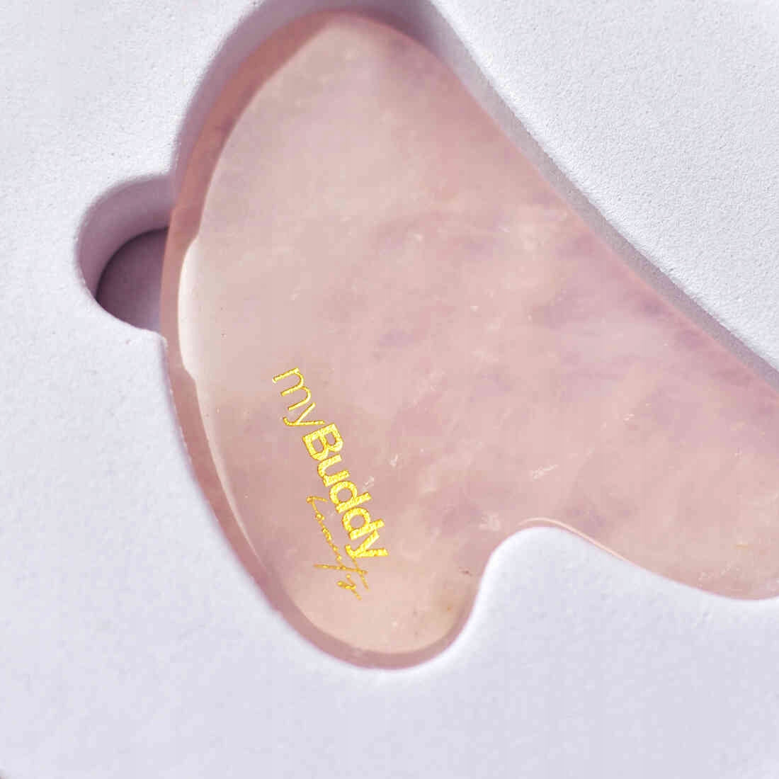myBuddy Stone Gua Sha for Face Massage Pink Quartz Batteries included no