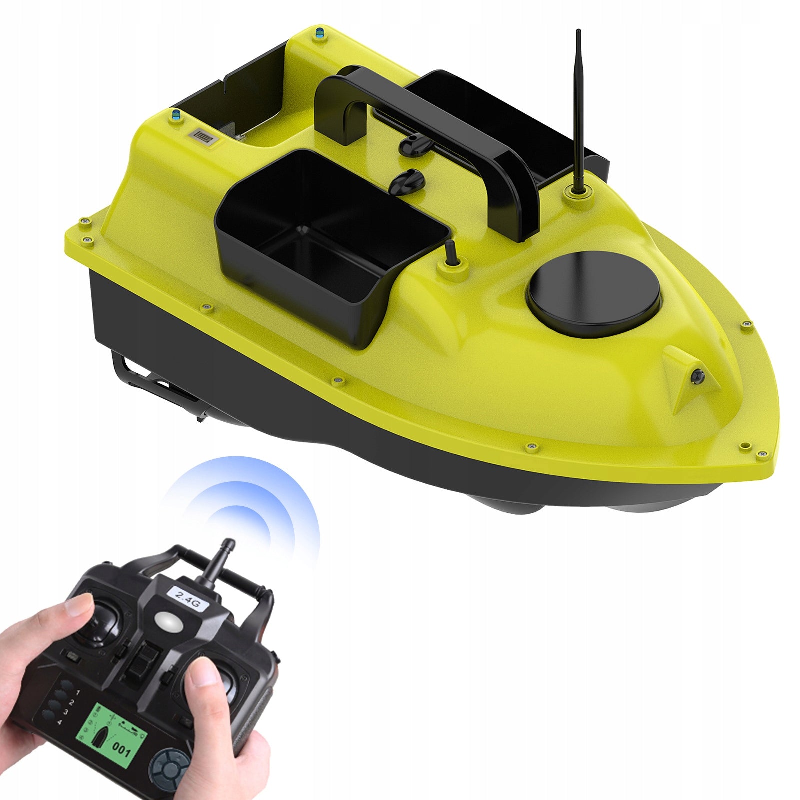 Łódź zanętowa GPS 3 komory, 500m, auto powrót, 9600mAh, LED Manufacturer code 3eeD18B