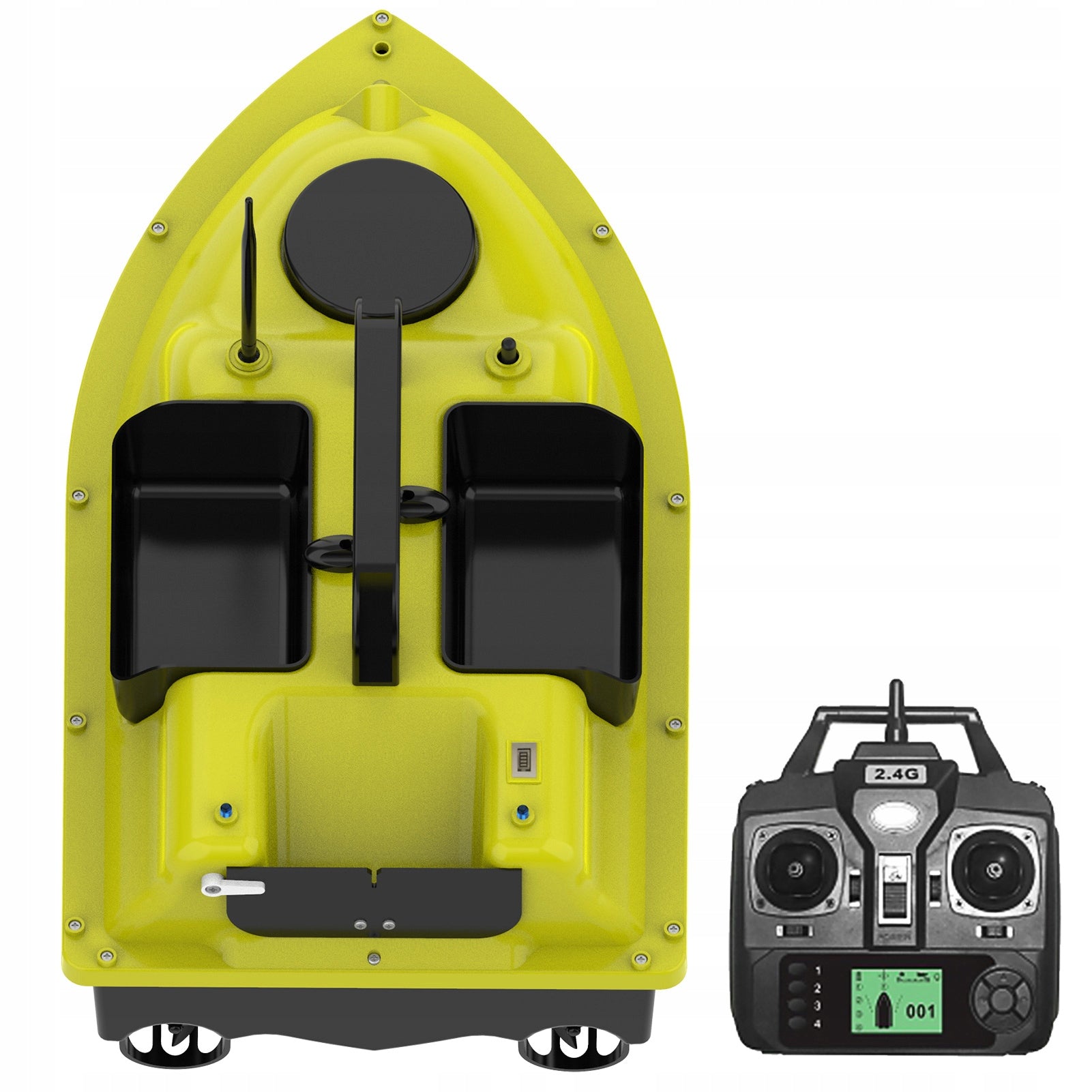Łódź zanętowa GPS 3 komory, 500m, auto powrót, 9600mAh, LED