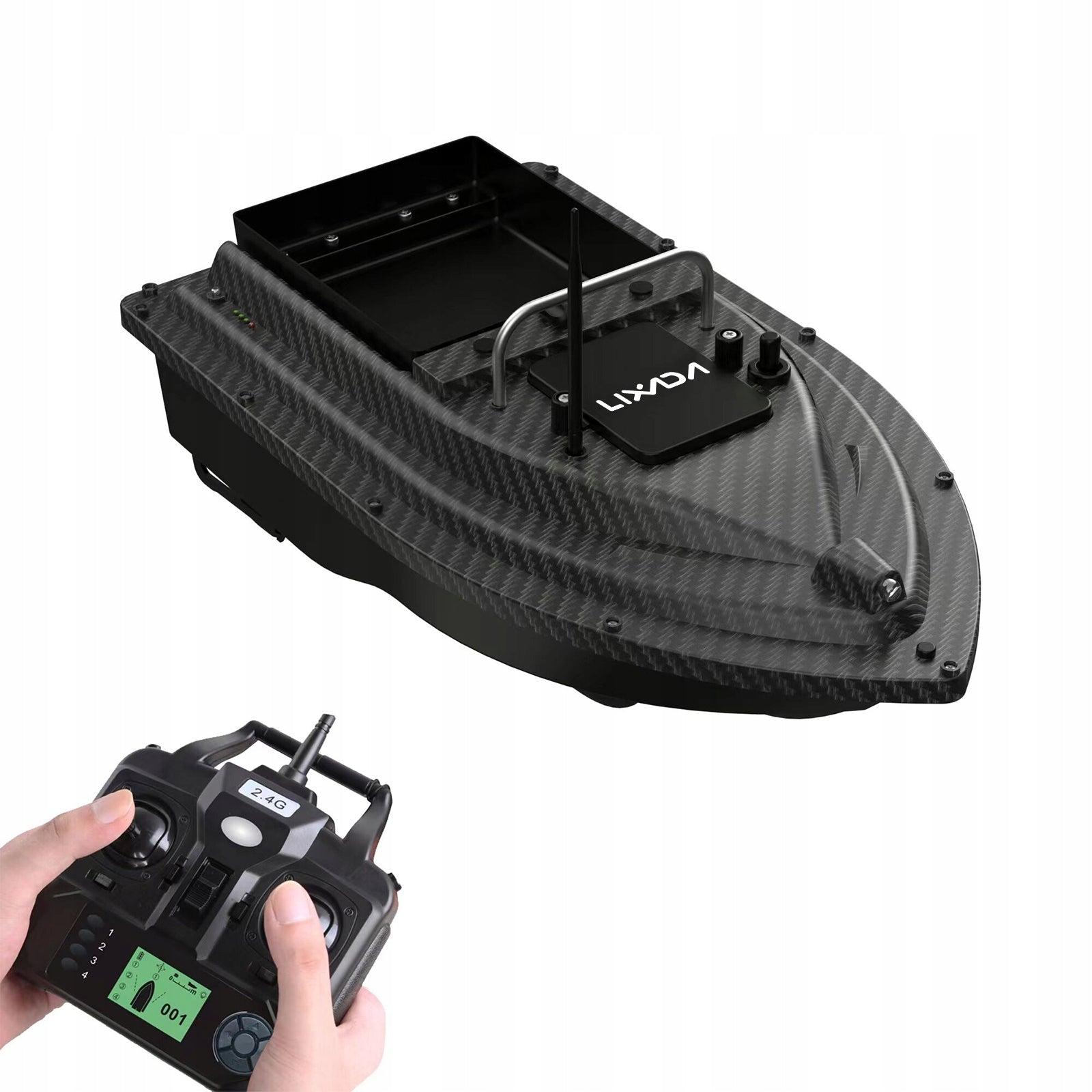 Łódź zanętowa GPS duży pojemnik, 16 pkt, 500m, auto powrót, LED Brand Lixada