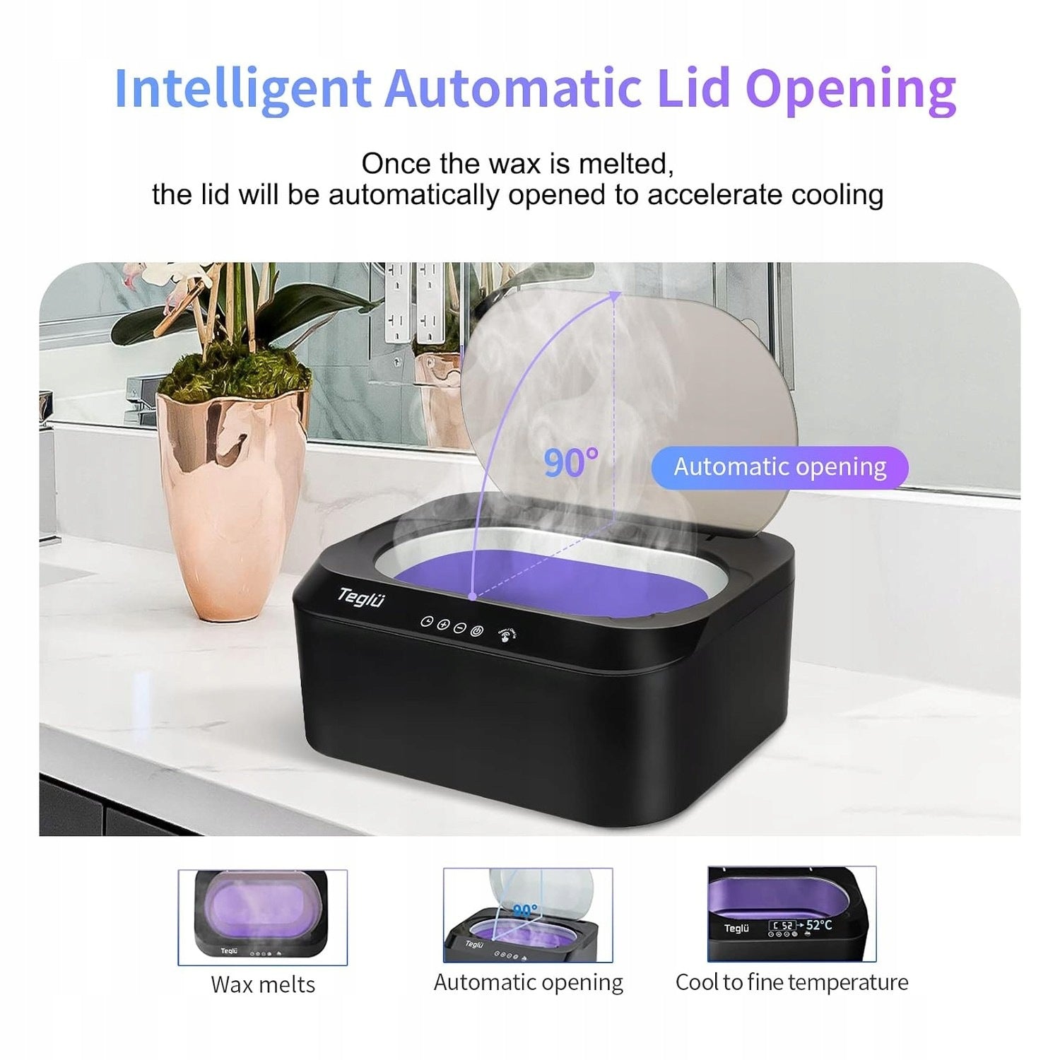 paraffin bath 4L automatic opening of the lid for hands and feet Color black