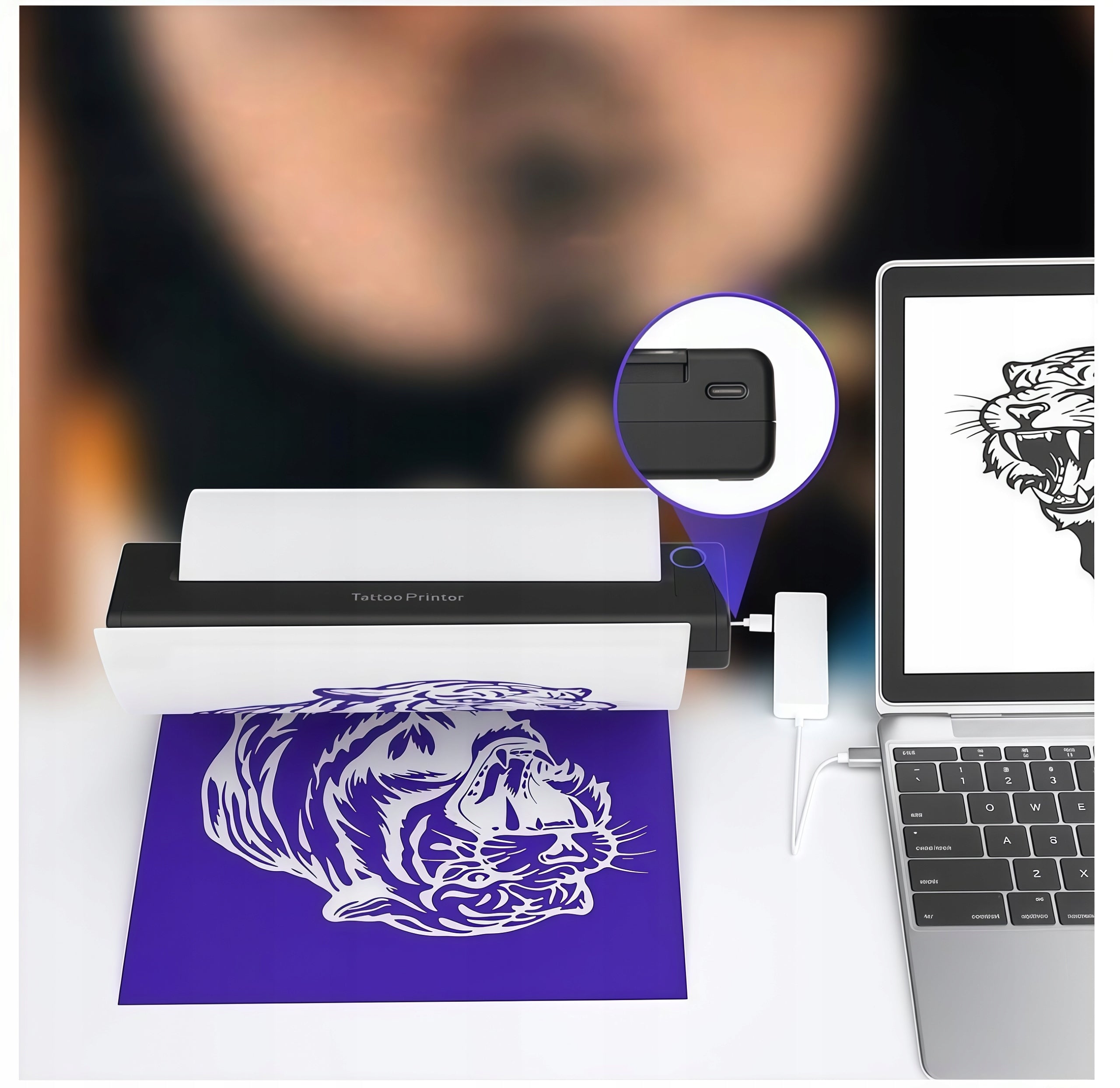 portable thermal printer A4 for tattoo BT USB smartphone and PC printś Manufacturer code wielofunkcyjna drukarka termiczna