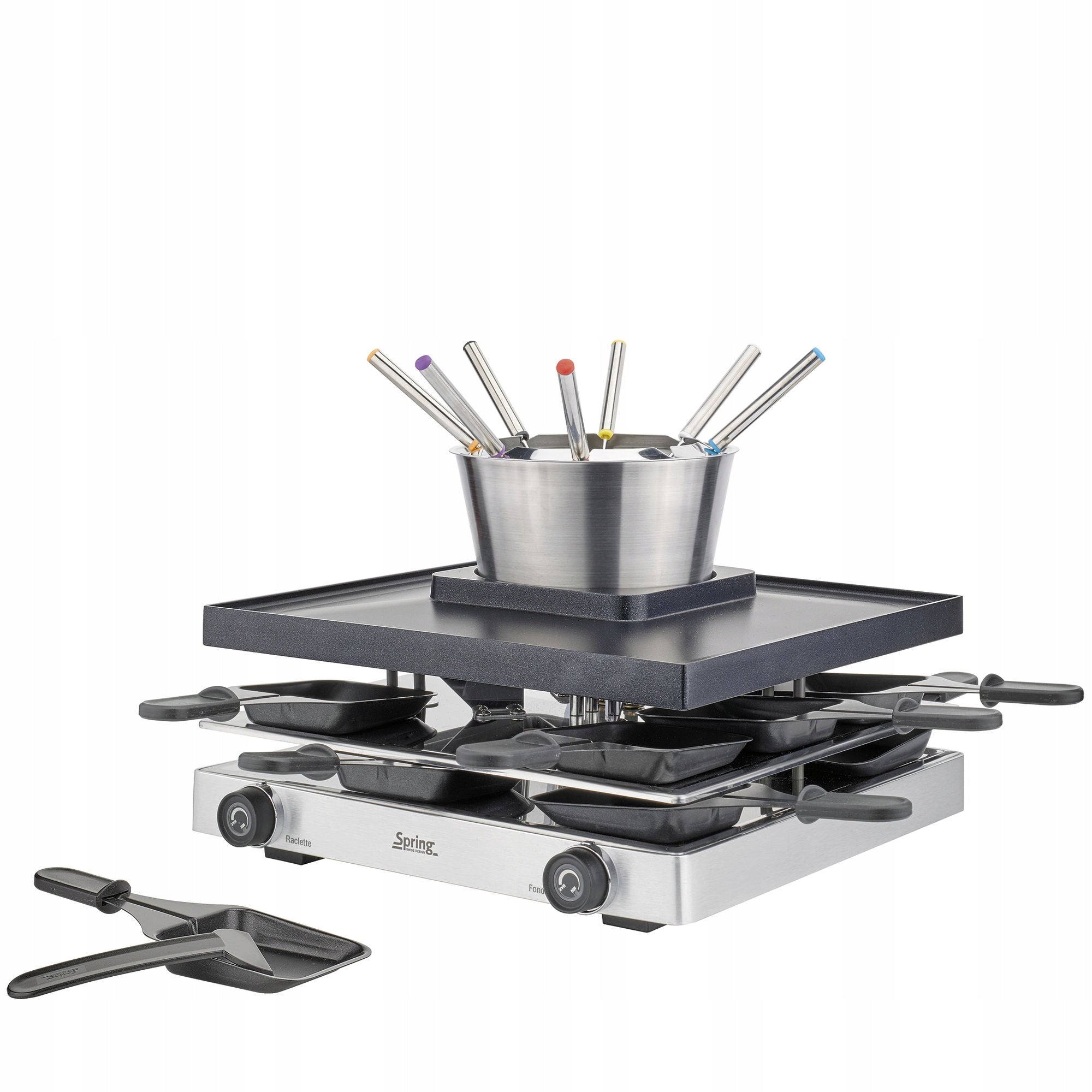 raclette and fondue set, for 8 people, 31 x 34 x 16,5 cm