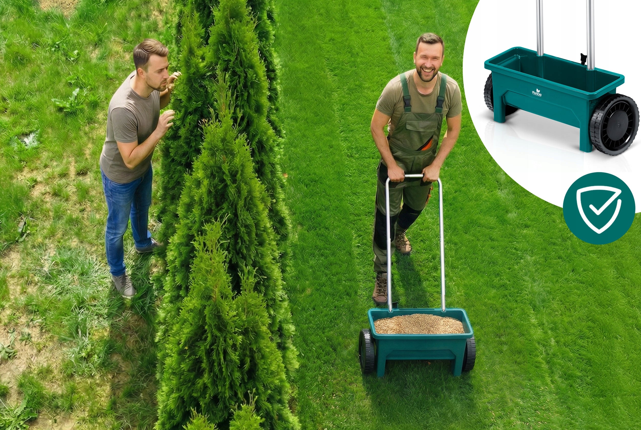 seed GRASS SEED DRILL MANUAL FERTILIZER SPREADER 12L Plonos ADJUSTABLE Tool weight 1.5 kg
