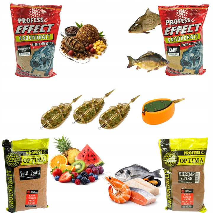 set FISHING BAIT 2+2kg Effect + OPTIMA + 3x method feeder basket