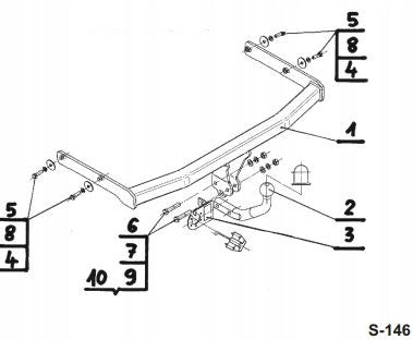 tow bar STEINHOF SEAT Ibiza III 2002-2008 + BEAM + ADAPTER FREEBIE Packaging status original