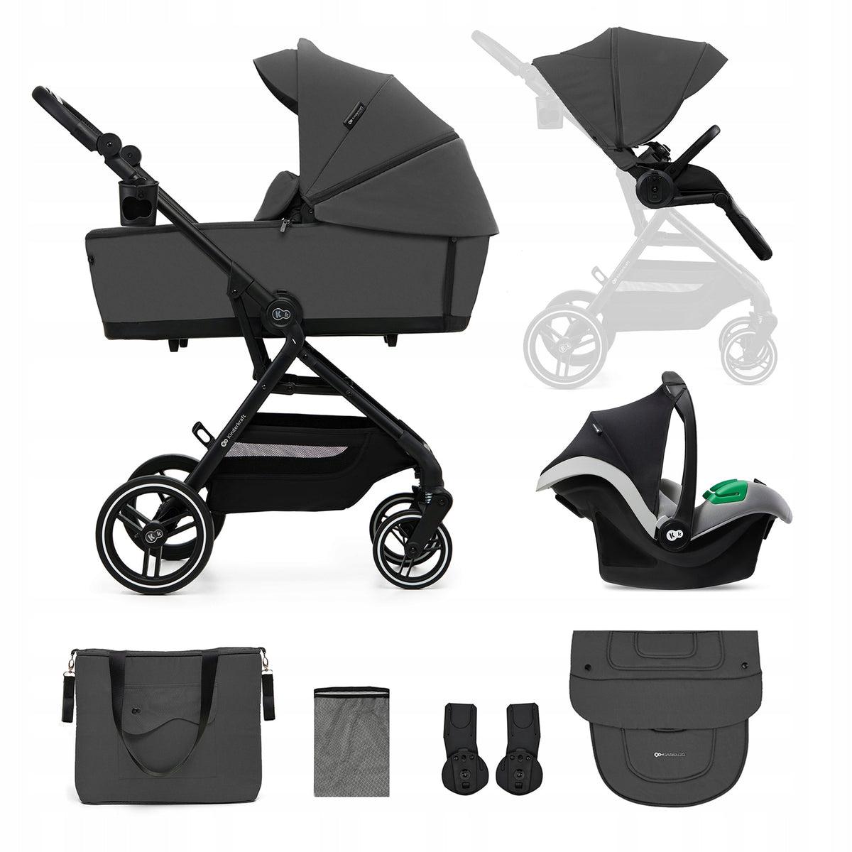 trolley 3in1 Kinderkraft YOXI 3in1 Kinderkraft Grey