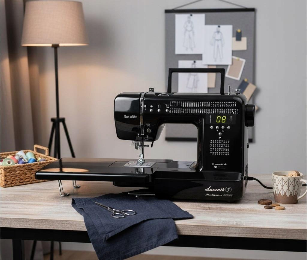 Łucznik Malwina Black sewing machine 99 stitches thick and light fabrics Manufacturer code Malwina 2070 black edition