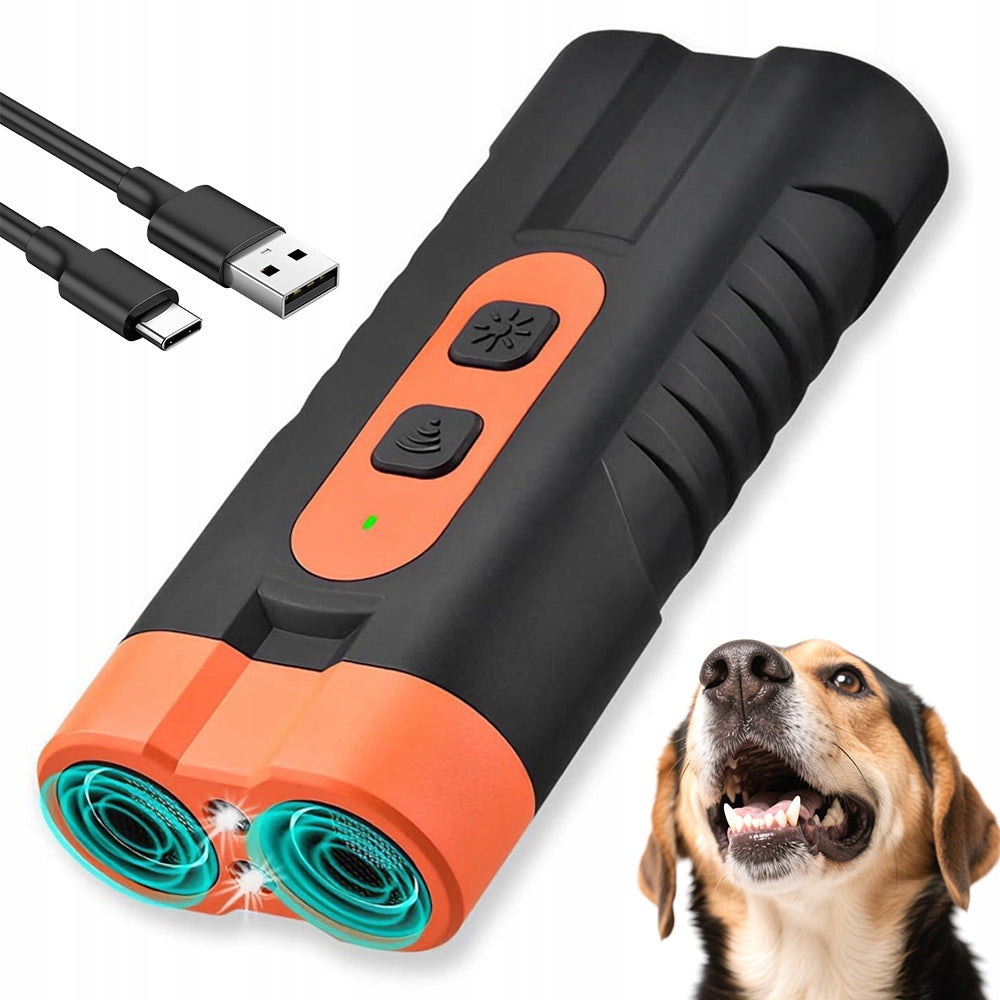 ultrasonic anti-bark dog repellent dog trainer training with flashlight