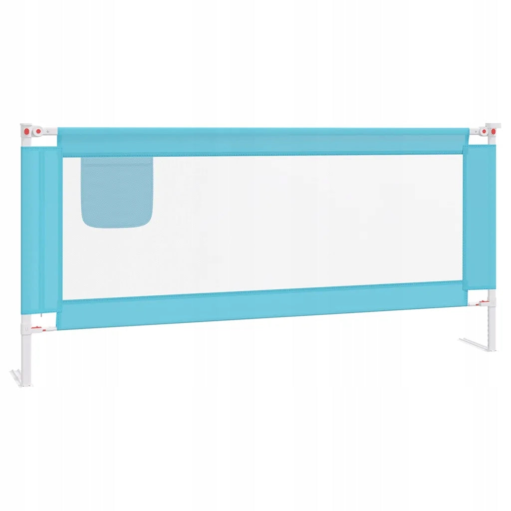 vidaXL Baby cot barrier, blue, 200x25 cm, fabric