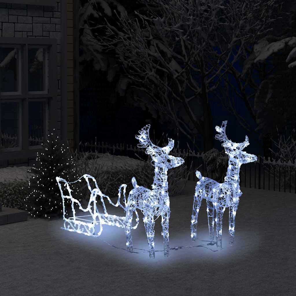 vidaXL Christmas decoration of reindeer with sleigh, 160 LED, 130 cm Packaging status original