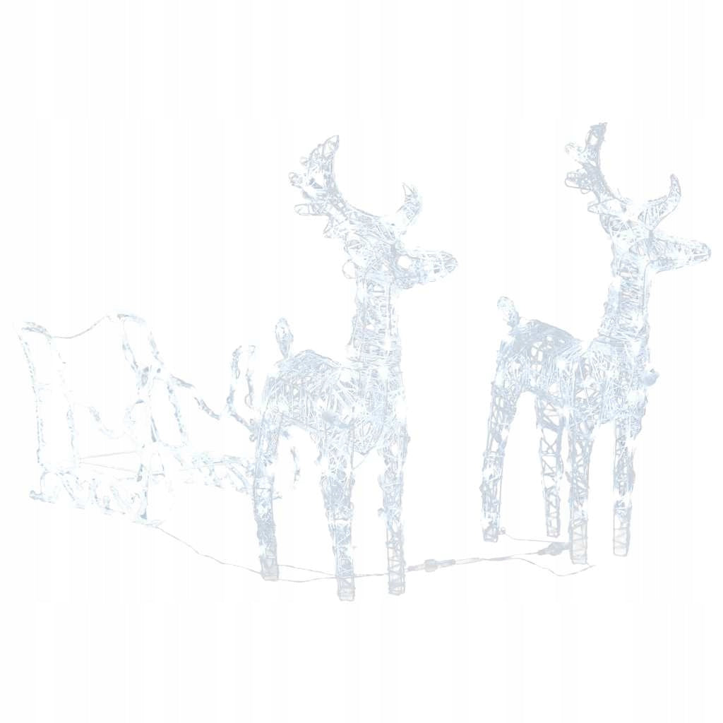 vidaXL Christmas decoration of reindeer with sleigh, 160 LED, 130 cm